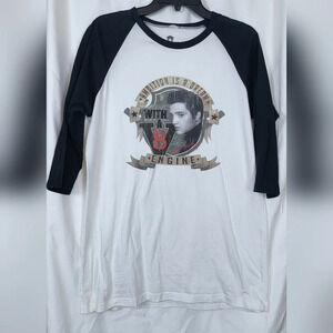 Elvis Presley Ambition Is A Dream With A V8‎ Engine Raglan Unisex Tee Size L